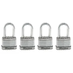 1-3/4in (44mm) Wide Magnum® Laminated Steel Padlock with 1-1/2in (38mm) Shackle; 4-Pack