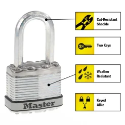 1-3/4in (44mm) Wide Magnum® Laminated Steel Padlock with 1-1/2in (38mm) Shackle; 2-Pack