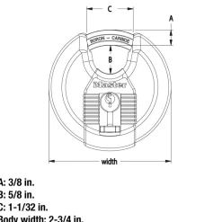 2-3/4in (70mm) Wide Magnum® Stainless Steel Discus Padlock with Shrouded Shackle