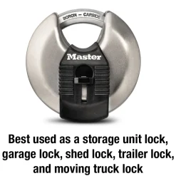 2-3/4in (70mm) Wide Magnum® Stainless Steel Discus Padlock with Shrouded Shackle