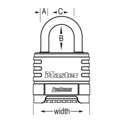 2-1/4in (57mm) Wide ProSeries® Brass Resettable Combination Padlock
