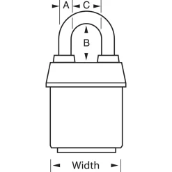 2-1/8in (54mm) Wide ProSeries® Weather Tough® Laminated Steel Rekeyable Pin Tumbler Padlock, Keyed Alike, Blue