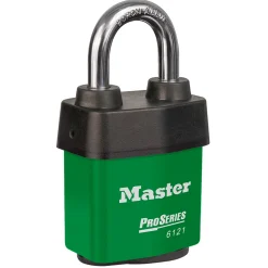 2-1/8in (54mm) Wide ProSeries® Weather Tough® Laminated Steel Rekeyable Pin Tumbler Padlock, Green