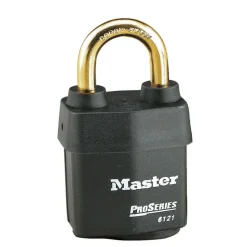 2-1/8in (54mm) Wide ProSeries® Weather Tough® Laminated Steel Rekeyable Pin Tumbler Padlock, Brass Shackle, Keyed Alike