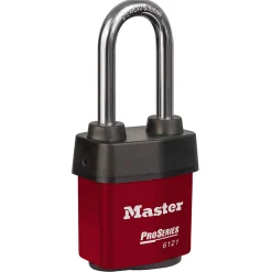 2-1/8in (54mm) Wide ProSeries® Weather Tough® Laminated Steel Rekeyable Pin Tumbler Padlock with 2-1/2in (64mm) Shackle, Keyed Alike, Red