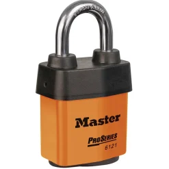 2-1/8in (54mm) Wide ProSeries® Weather Tough® Laminated Steel Rekeyable Pin Tumbler Padlock, Keyed Alike, Orange