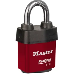 2-1/8in (54mm) Wide ProSeries® Weather Tough® Laminated Steel Rekeyable Pin Tumbler Padlock, Red