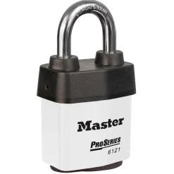 2-1/8in (54mm) Wide ProSeries® Weather Tough® Laminated Steel Rekeyable Pin Tumbler Padlock, White