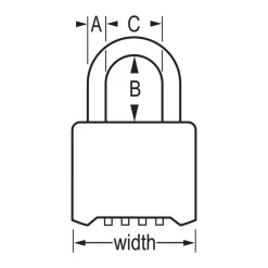 2in (51mm) Wide Resettable Combination Brass Padlock