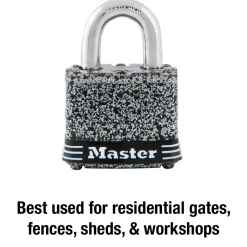 1-9/16in (40mm) Wide Rust-Oleum® Certified Laminated Steel Pin Tumbler Padlock