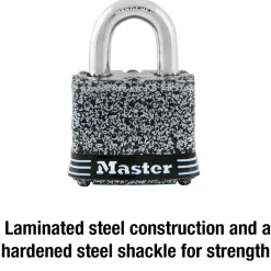 1-9/16in (40mm) Wide Rust-Oleum® Certified Laminated Steel Pin Tumbler Padlock