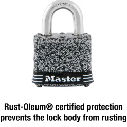 1-9/16in (40mm) Wide Rust-Oleum® Certified Laminated Steel Pin Tumbler Padlock