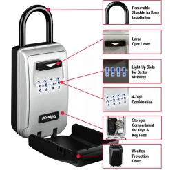 2-7/8in (72mm) Wide Set Your Own Combination Light Up Dial Portable Lock Box