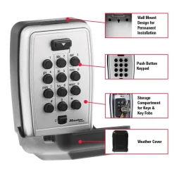 3-1/8in (79mm) Wide Set Your Own Combination Push Button Wall Mount Lock Box