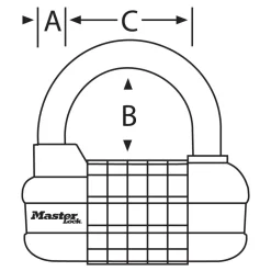 2-1/2in (64mm) Wide Set Your Own WORD Combination Padlock with Interchangeable, Removable Dials; Black