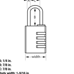 1-9/16in (40mm) Wide Set Your Own WORD Combination Padlock; Assorted Colors