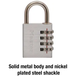 1-9/16in (40mm) Wide Set Your Own WORD Combination Padlock; Assorted Colors