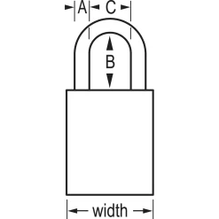 1-3/4in (44mm) Wide Solid Brass Body Padlock with 2in (51mm) Shackle