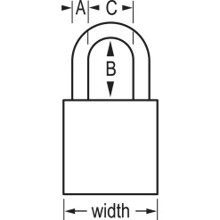2in (51mm) Wide Solid Steel Body Padlock