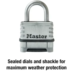 2-1/4in (57mm) Wide Stainless Steel Padlock with 1-1/16in (27mm) Shackle, Set Your Own Combination