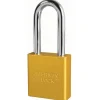 1-3/4in (44mm) Yellow Solid Aluminum Rekeyable Pin Tumbler Padlock with 2in (51mm) Shackle, Keyed Alike