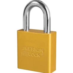 1-3/4in (44mm) Yellow Solid Aluminum Rekeyable 6-Pin Tumbler Padlock, Keyed Alike