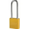 1-3/4in (44mm) Yellow Solid Aluminum Rekeyable 6-Pin Tumbler Padlock with 3in (76mm) Shackle, Keyed Alike