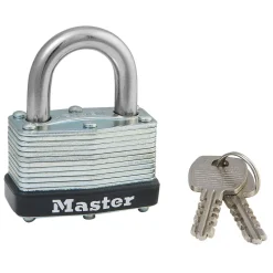 Laminated Steel Padlock, Warded Lock, 1-3/4 in Wide