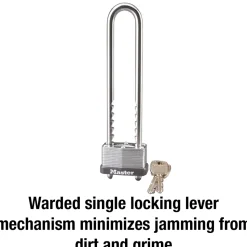 Laminated Steel Padlock, Warded Lock, 1-3/4 in Wide