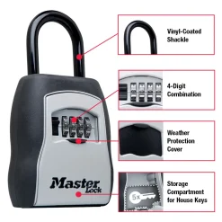 Lock Box for Keys, Over-the-Knob Design, 3-1/4 in x 6-1/4 in