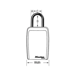 Lock Box for Keys with Push Button Combination, 3-1/8 in x 6-7/8 in