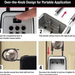 Lock Box for Keys with Push Button Combination, 3-1/8 in x 6-7/8 in