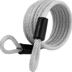Looped End Braided Steel Cable Lock, 6 ft x 1/4 in