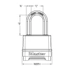 Magnum Heavy Duty Solid Body Combination Lock, 2 in Wide with 1-1/2 in Shackle