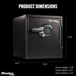 Master Lock Black Premium 2-Hour Fireproof Safe with Digital Keypad, 1.2 cu-ft, STW123GTCML