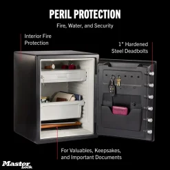 Master Lock Black Premium 2-Hour Fireproof Safe with Digital Keypad, 2.0 cu-ft, STW205GYCML
