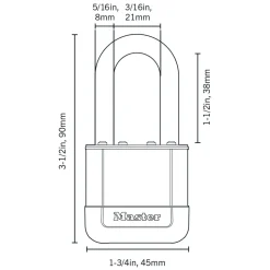 Master Lock Elite™ Heavy Duty Lock with Hardened Boron Steel Shackle, 1-3/4 in. (44mm) wide, 1-1/2 in. (38mm) Shackle