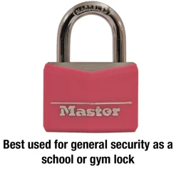 Pink Vinyl Covered Solid Body Padlock, 1-9/16 in Wide