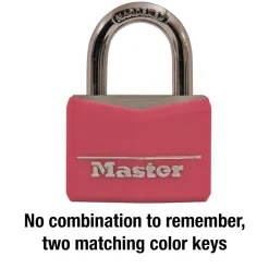 Pink Vinyl Covered Solid Body Padlock, 1-9/16 in Wide