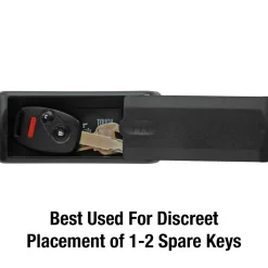 Portable Magnetic Lock Box for Keys, Plastic, 2 in W x 1-3/16 in H