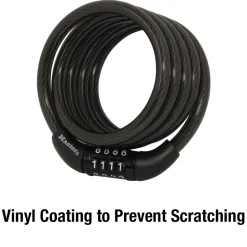 Preset Combination Cable Lock, 4 ft x 5/16 in