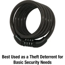 Preset Combination Cable Lock, 4 ft x 5/16 in