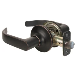 Return Style Hall and Closet Door Lever; Aged Bronze