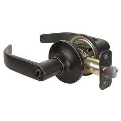 Return Style Lever Privacy Door Lock; Aged Bronze