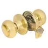 Rusk Style Hall and Closet Door Knob; Polished Brass