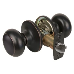Rusk Style Hall and Closet Door Knob; Aged Bronze