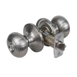 Rusk Style Knob Entry Door Lock; Satin Nickel, KW1