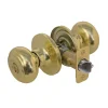 Rusk Style Knob Entry Door Lock; Polished Brass, SC1