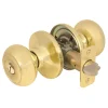 Rusk Style Knob Privacy Door Lock; Polished Brass