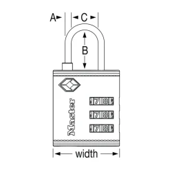 Set Your Own Combination TSA Lock, Assorted Colors, 1-1/4 in Wide